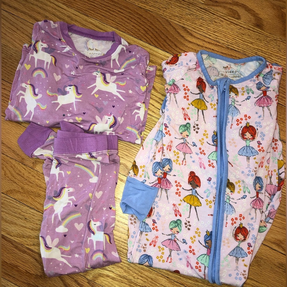 Two pairs of Little Sleepies pajamas 18-24 months